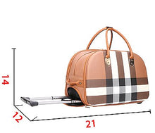 Load image into Gallery viewer, Plaid Rolling Travel Duffle Bag
