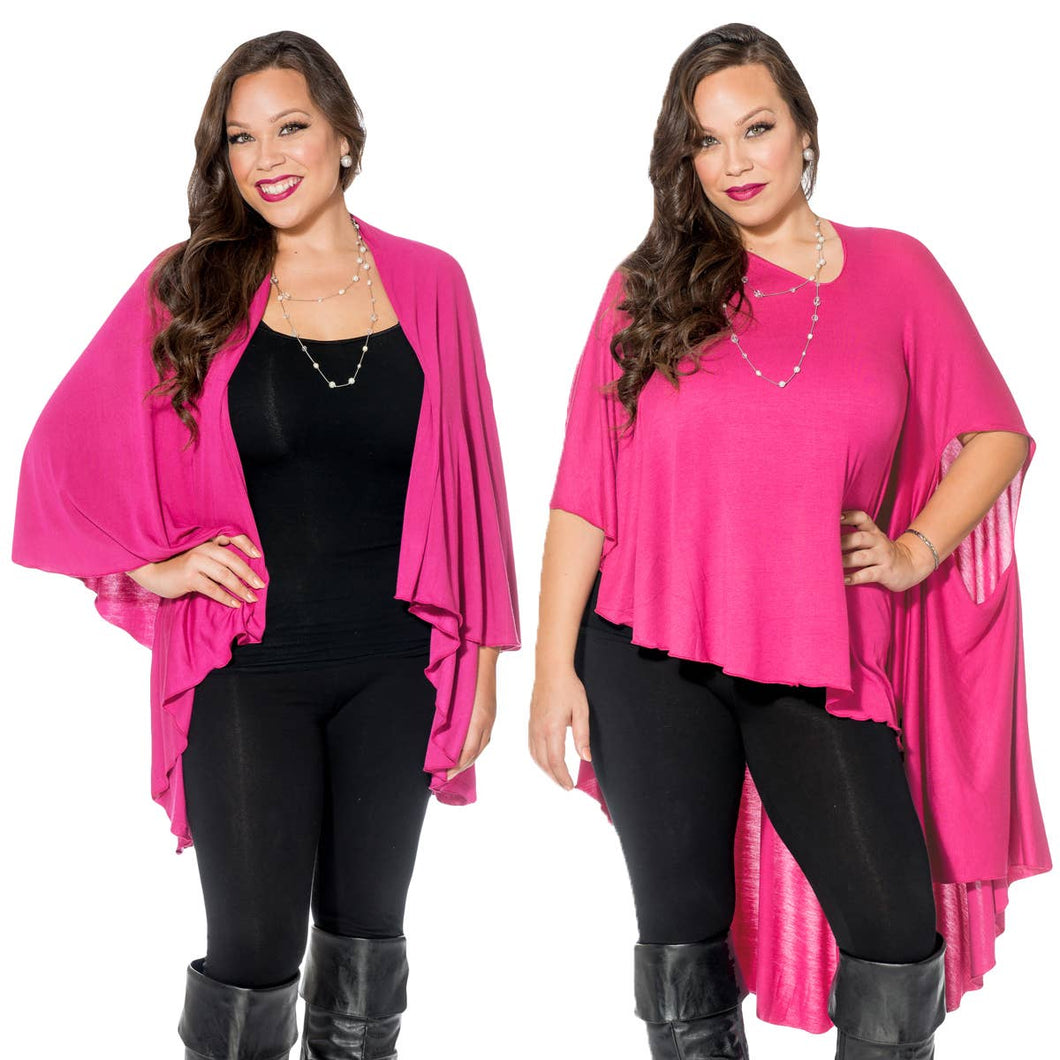 Long Convertible Shawl - FUSCHIA