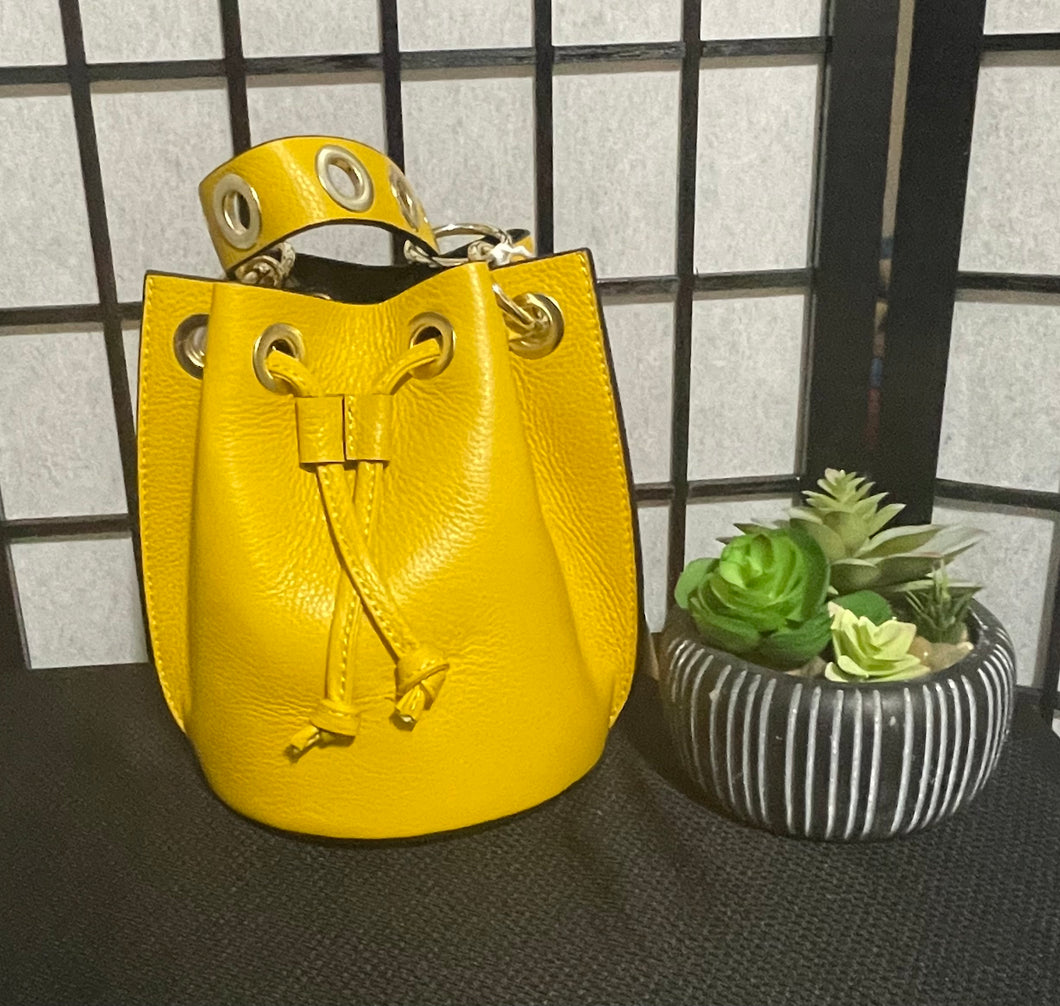 Leather Small Bucket Handbag