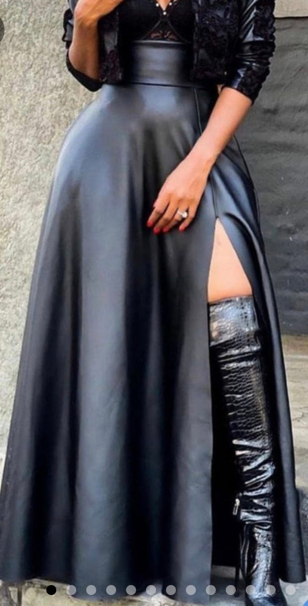 Faux leather long Skirt